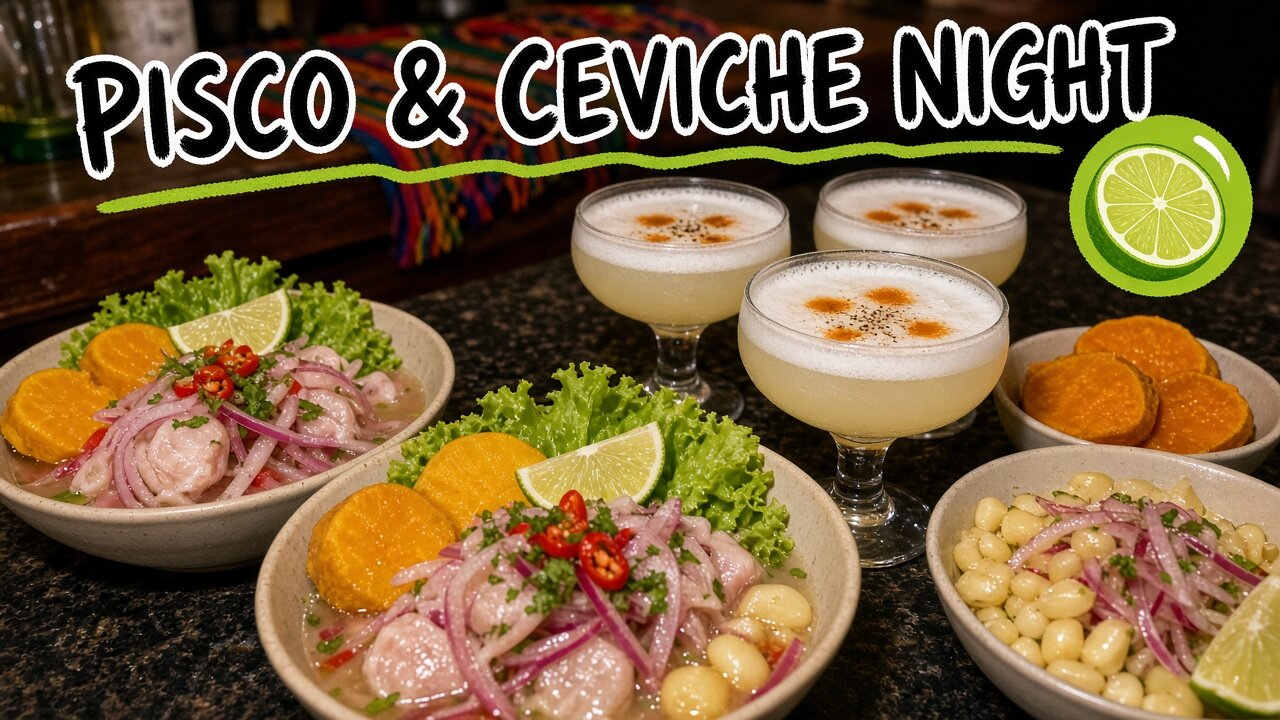 Pisco & Ceviche Night flyer