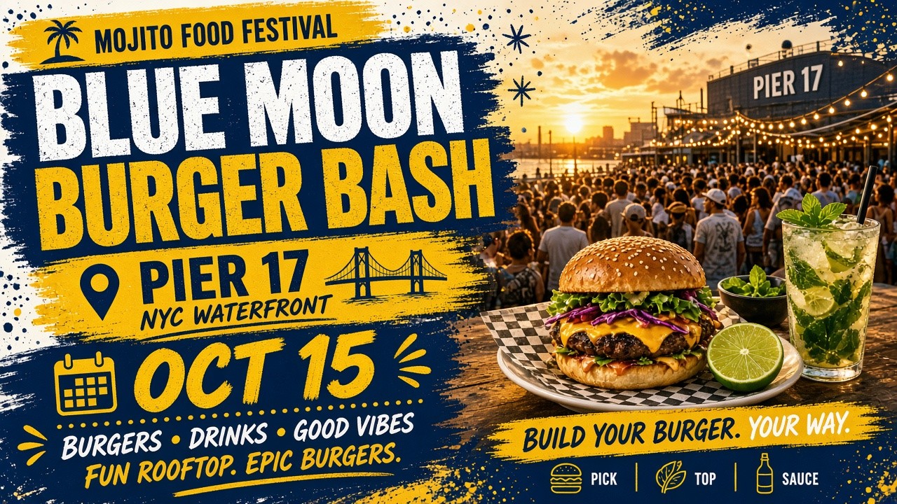 Blue Moon Burger Bash flyer
