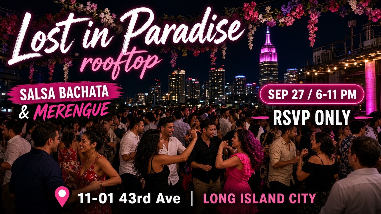 Salsa, Bachata & Merengue Rooftop Party flyer
